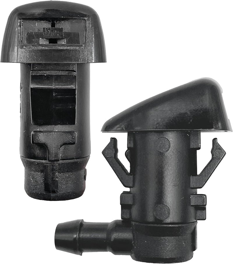 Click&Fit Windshield Washer Nozzles replacement for Dodge, Jeep Grand Cherokee Liberty Commander, Chrysler – Wiper water sprayers kit accessories, 2pcs Double Fan - Image 1